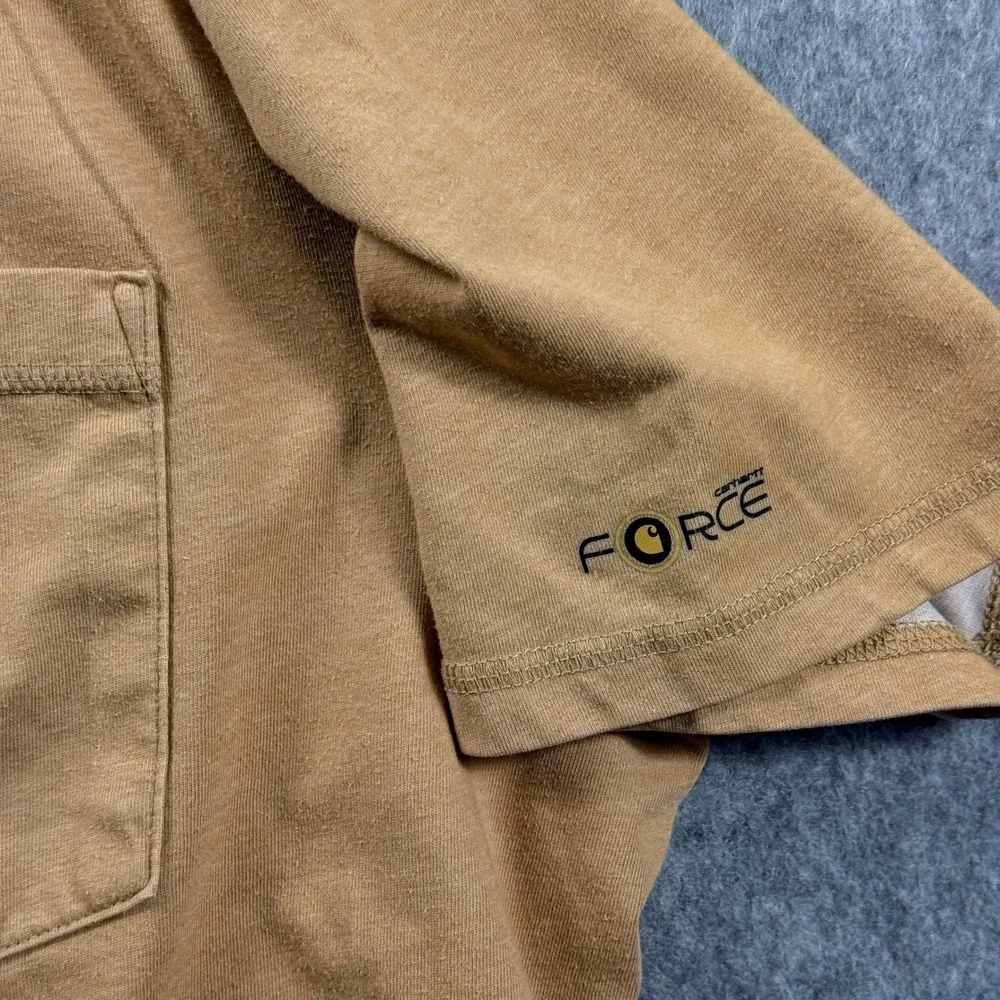 Carhartt Force Relaxed Fit Pocket T-Shirt Mens Large Mustard Yellow Short Sleeve